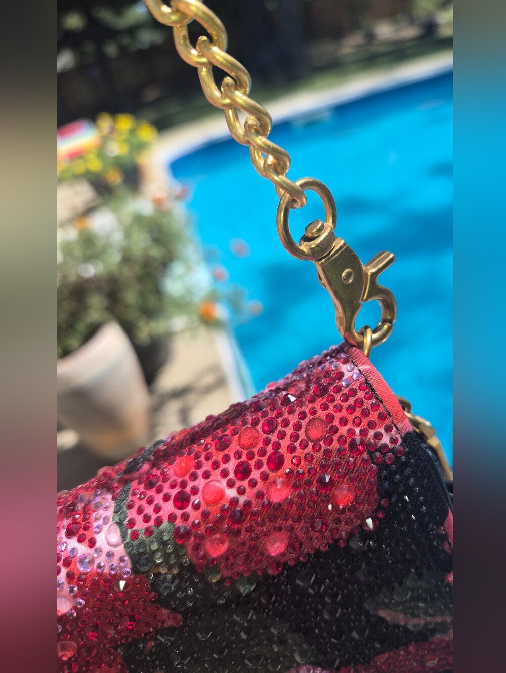 Betsey Johnson Floral Rhinestone Multi Wallet Clutch In Black - Picture 2 of 13